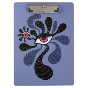 Psychedelic Hypnotic Art Creepy Double Pink Eye Clipboard