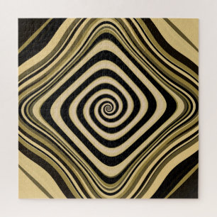 Psychedelic Hypnotic Swirl Groovy Fractal Art Jigsaw Puzzle