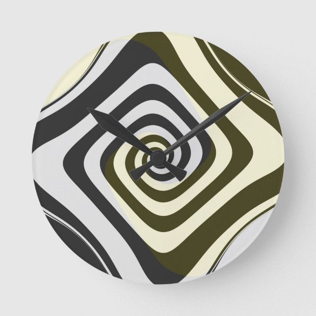 Psychedelic Hypnotic Swirl Round Clock (Front)