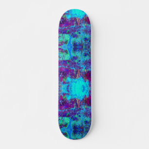 Psychedelic Impressionistic Blue Garden Landscape Skateboard