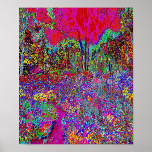 Psychedelic Impressionistic Garden Landscape Poster (Front)