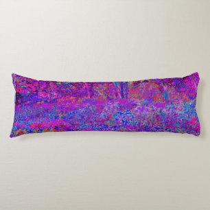 Psychedelic Impressionistic Purple Landscape Body Cushion
