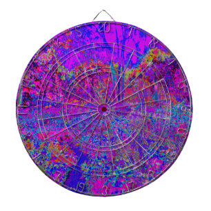 Psychedelic Impressionistic Purple Landscape Dartboard