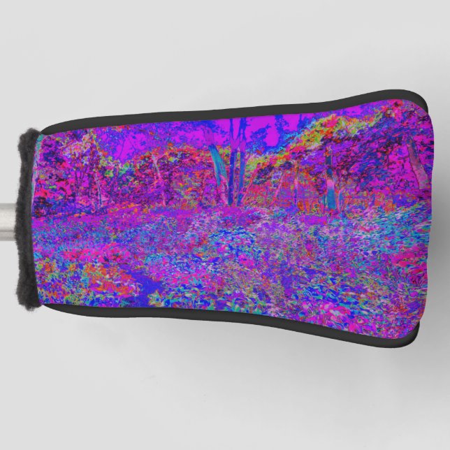 Psychedelic Impressionistic Purple Landscape Golf Head Cover (Front)