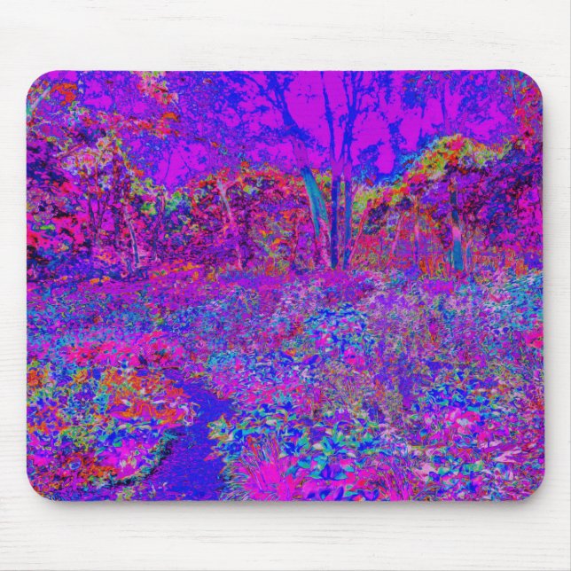 Psychedelic Impressionistic Purple Landscape Mouse Pad (Front)