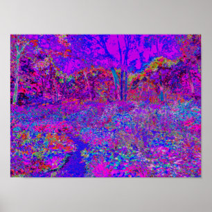 Psychedelic Impressionistic Purple Landscape Poster