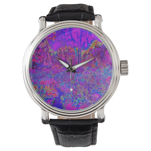 Psychedelic Impressionistic Purple Landscape Watch (Front)