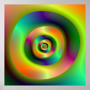 Psychedelic Inside Outside Rings Poster