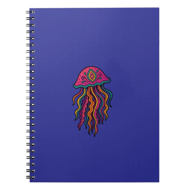 Psychedelic Jellyfish Spiral Notebook (Front)