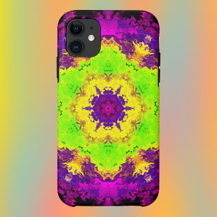 Psychedelic Kaleidoscope Green Yellow and Purple