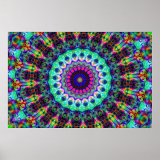 Psychedelic Kaleidoscope Konst Poster