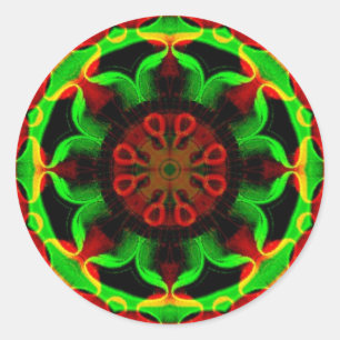 Psychedelic Kaleidoscope Mandala Classic Round Sticker
