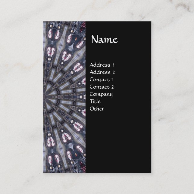 PSYCHEDELIC KALEIDOSCOPE /MYSTIC MEMORIES MONOGRAM BUSINESS CARD (Front)