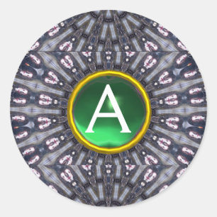 PSYCHEDELIC KALEIDOSCOPE /MYSTIC MEMORIES monogram Classic Round Sticker