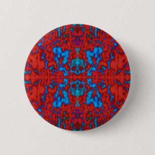 Psychedelic kaleidoscope pattern 6 cm round badge
