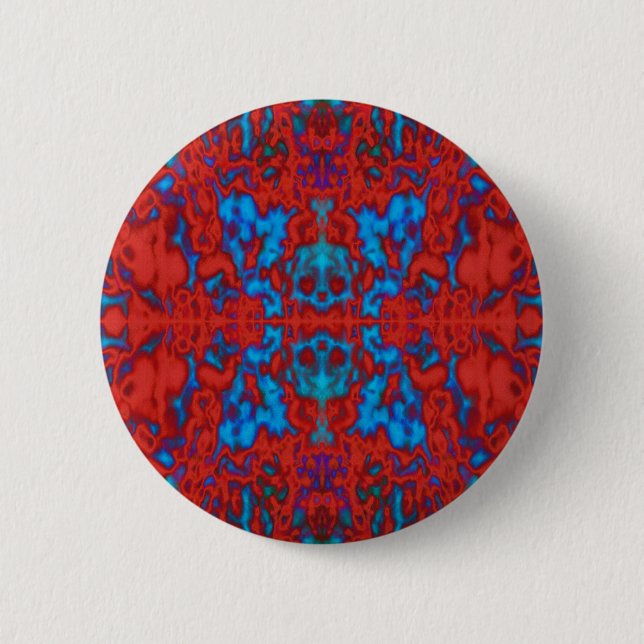 Psychedelic kaleidoscope pattern 6 cm round badge (Front)