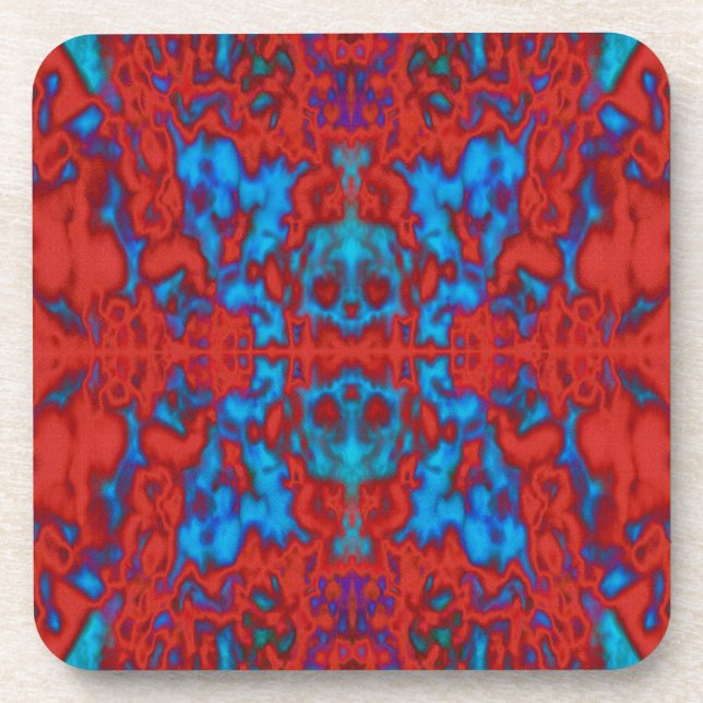Psychedelic kaleidoscope pattern coaster (Front)