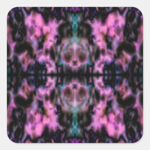 Psychedelic kaleidoscope pattern square sticker