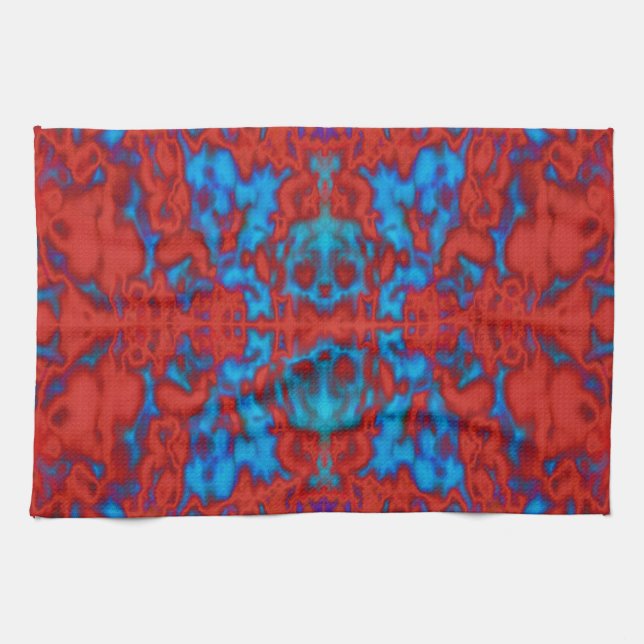 Psychedelic kaleidoscope pattern tea towel (Horizontal)