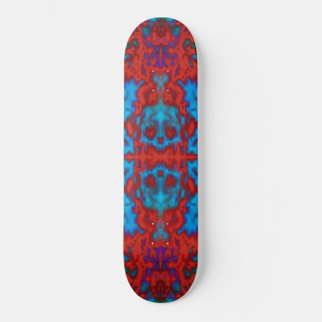 Psychedelic kaleidoscope skulls pattern skateboard (Front)