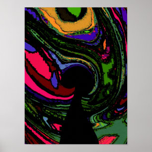 Psychedelic Keyhole ~Print Poster Modern Abstract