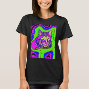 Psychedelic Kitty Kitten Lover In Cat Art Style_1 T-Shirt