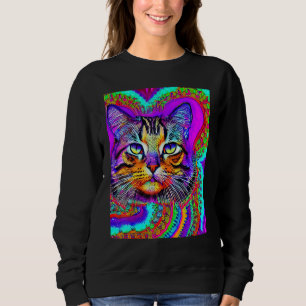 Psychedelic Kitty Kitten Lover In Cat Art Style_3 Sweatshirt