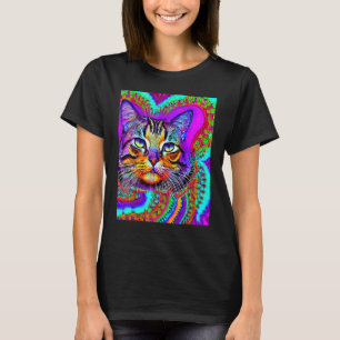 Psychedelic Kitty Kitten Lover In Cat Art Style_3 T-Shirt
