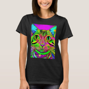 Psychedelic Kitty Kitten Lover In Cat Art Style T-Shirt