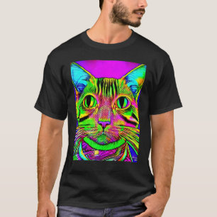 Psychedelic Kitty Kitten Lover In Cat Art Style T-Shirt