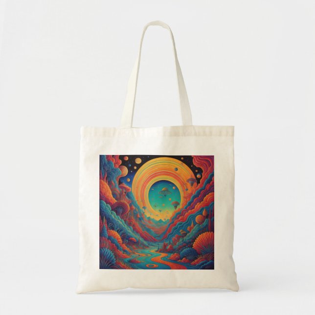 Psychedelic Landscape Journey  Tote Bag (Front)