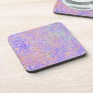 Psychedelic Lavender Purple Neon Pastel Abstract Coaster