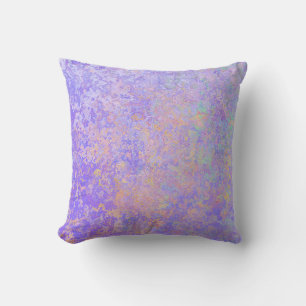 Psychedelic Lavender Purple Neon Pastel Abstract Cushion