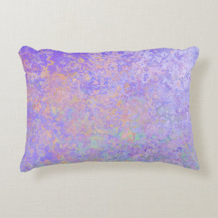 Psychedelic Lavender Purple Neon Pastel Abstract Decorative Cushion