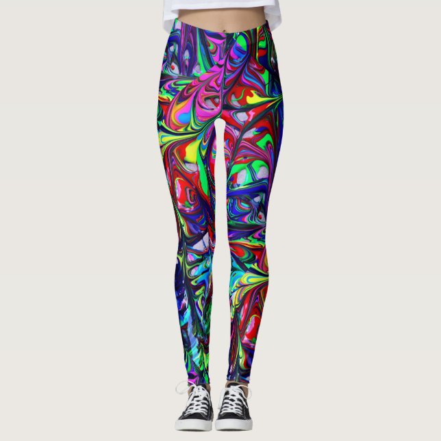 Psychedelic Leggings - Colourful DYE Leggings (Front)