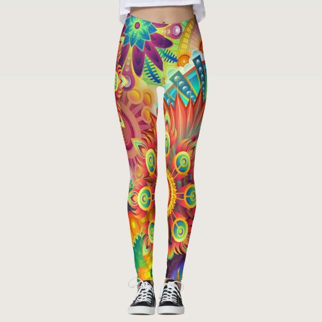 psychedelic leggins leggings (Front)