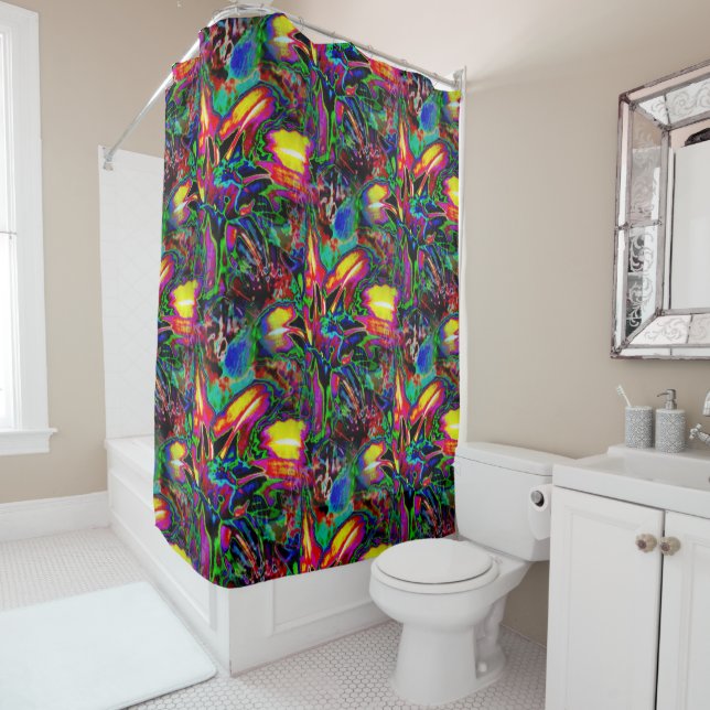 Psychedelic Lilies.... Shower Curtain (In Situ)