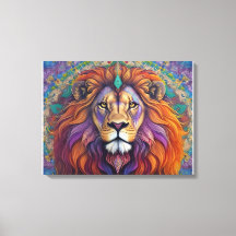 psychedelic lion with kaleidoscope