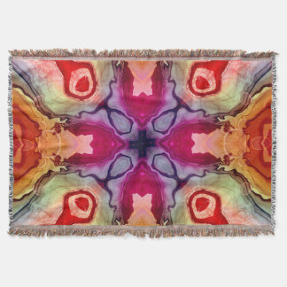 Psychedelic Liquid Pour Kaleidoscope Throw Blanket