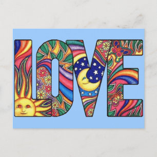 Psychedelic Love Postcard