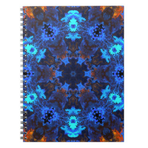 Psychedelic Mandala Blue and Orange Notebook