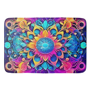 Psychedelic Mandala Design Bath Mat