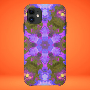 Psychedelic Mandala Flower Purple and Blue iPhone 11 Case