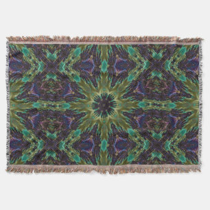 Psychedelic Mandala Retro Hippie Trippy Boho Chic Throw Blanket