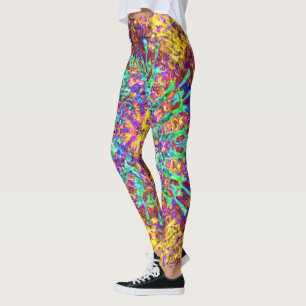 Psychedelic Mandala Trippy Hippie Colour Splash Leggings