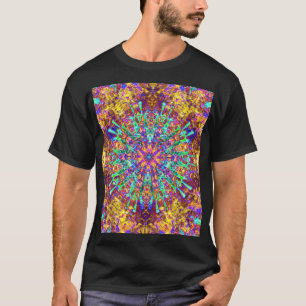 Psychedelic Mandala Trippy Hippie Colour Splash T-Shirt
