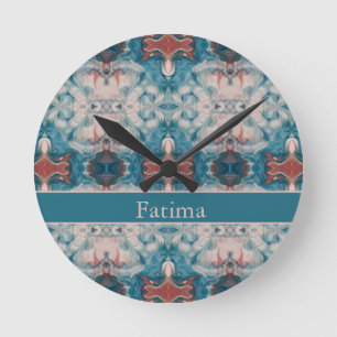 Psychedelic marble design customisable round clock