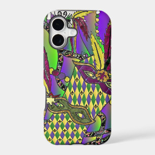 Psychedelic Mardi Gras Feather Masks