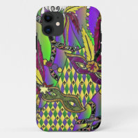 Psychedelic Mardi Gras Feather Masks