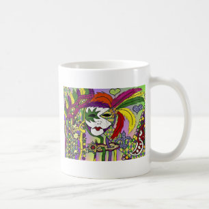 Psychedelic Mardi Gras Feather Masks Gifts Apparel Coffee Mug